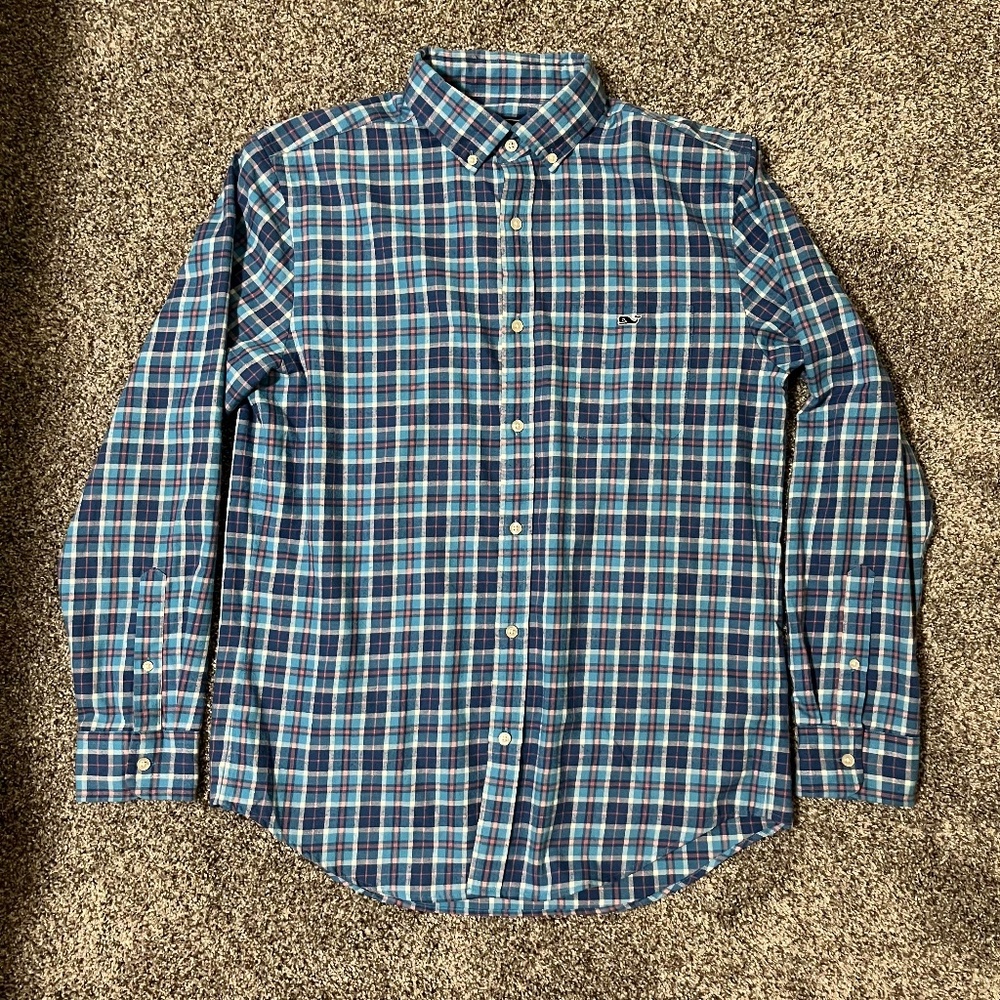 Vineyard Vines Performance Slim Fit Tucker Shirt: Plaid Men's M